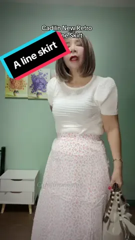 Cadilin new retro a-line high waist mid length skirt #clothing #apparel #skirt #aline #TikTokShop #tiktokshopfashion #OOTD #forher @cadilin 