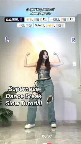 Aespa Supernova Dance Break slow tutorial ❤️‍🔥 Ini yaa tutorialnyaa mys! Bisalah abis ini ;) @aespa official  Yang mau liat hasilnya liat profilekuu  #slowtutorial #aespadancebreak #kpop2024 #aespasupernova #dancechallenge 