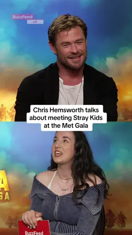 We love Stray Kids too Chris! ❤️ (and we love you too!) thank you for being so kind to them 😊🎶 @Stray Kids #chrishemsworth #straykids #metgala2024 #stay #스트레이키즈 #madmax #madmaxfuriosa #buzzfeeduk #kpop #kpopfyp 