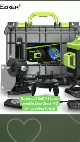 Ezren LLX-360-01 Laser Level 16 Line Green 4D Self Leveling Fullset  #laser #leveling #fullset #green 