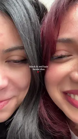 we quite literally were stuck together 💀🤞🏼 #bestfriend #bestie #redhair #blackhair 