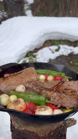 Steak on a Swedish Torch 😍🥩 #steak #Recipe #outdoorcooking #asmrcooking #fyp 