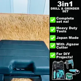 Ito na ang pangmalakasang tool set. 3 items na agad ang makukuha mo sa murang halaga 💯  #powertoolset #diyproject #diyprojects #grinder  #drill  #jigsaw #allinone 