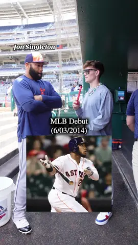 It’s dope seeing Jon Singleton back with the Astros after he debuted with them back in 2014💯🔥He didn’t play in MLB from 2016-2022 and has an inspiring story making it back to the show in 2023⚾️ Bro hits absolute tanks and is one of the friendliest dudes we’ve met😎 #astros #houstonastros #MLB #baseball #baseballlife #homerun #dingers #baseballboys 