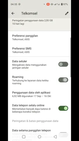 Cara menonaktifkan data roaming Telkomsel #tutorialandroid #tutorial #fyp #dataroaming 