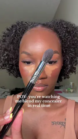 this will always be so satisfying! @Sigma Beauty F64 soft blend concealer brush #concealer #makeupbrushes #concealerroutine #sigmabeauty #blackgirl 