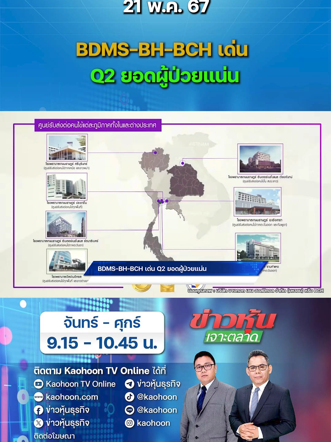 BDMS-BH-BCH เด่น Q2 ยอดผู้ป่วยแน่น #โรงพยาบาล #BDMS #กรุงเทพดุสิตเวชการ #BCH #บางกอกเชนฮอสปิทอล #BH #โรงพยาบาลบำรุงราษฎร์ #ประกันสังคม #หุ้นโรงพยาบาล  #หุ้นเด่น #หุ้นไทย #ข่าวหุ้นเจาะตลาด #ข่าวหุ้นธุรกิจออนไลน์ #ข่าวtiktok #kaohoonline