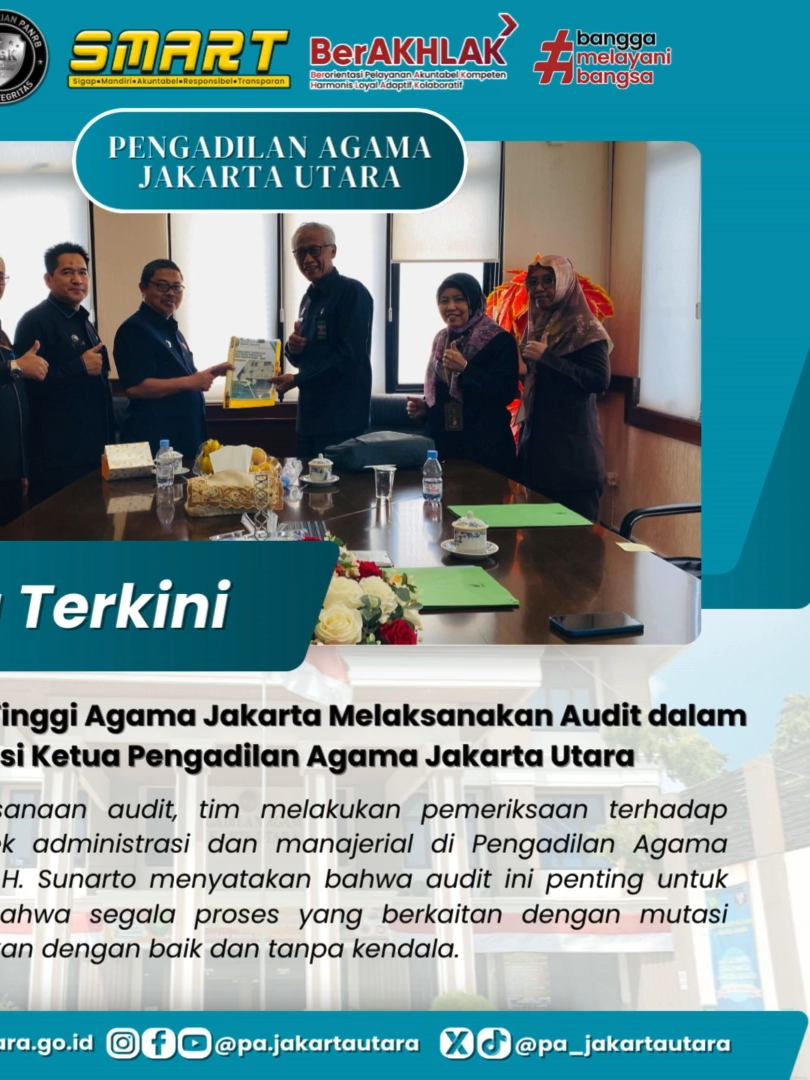 Pengadilan Tinggi Agama Jakarta Melaksanakan Audit dalam rangka Mutasi Ketua Pengadilan Agama Jakarta Utara