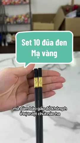 Set 10 đũa đen mạ vàng#LearnOnTikTok #Thinhhanh #Xuhuong #tryitwithtiktok #muataitiktok #viralvideo #dogiadungtienich #dogiadung#duamavang 