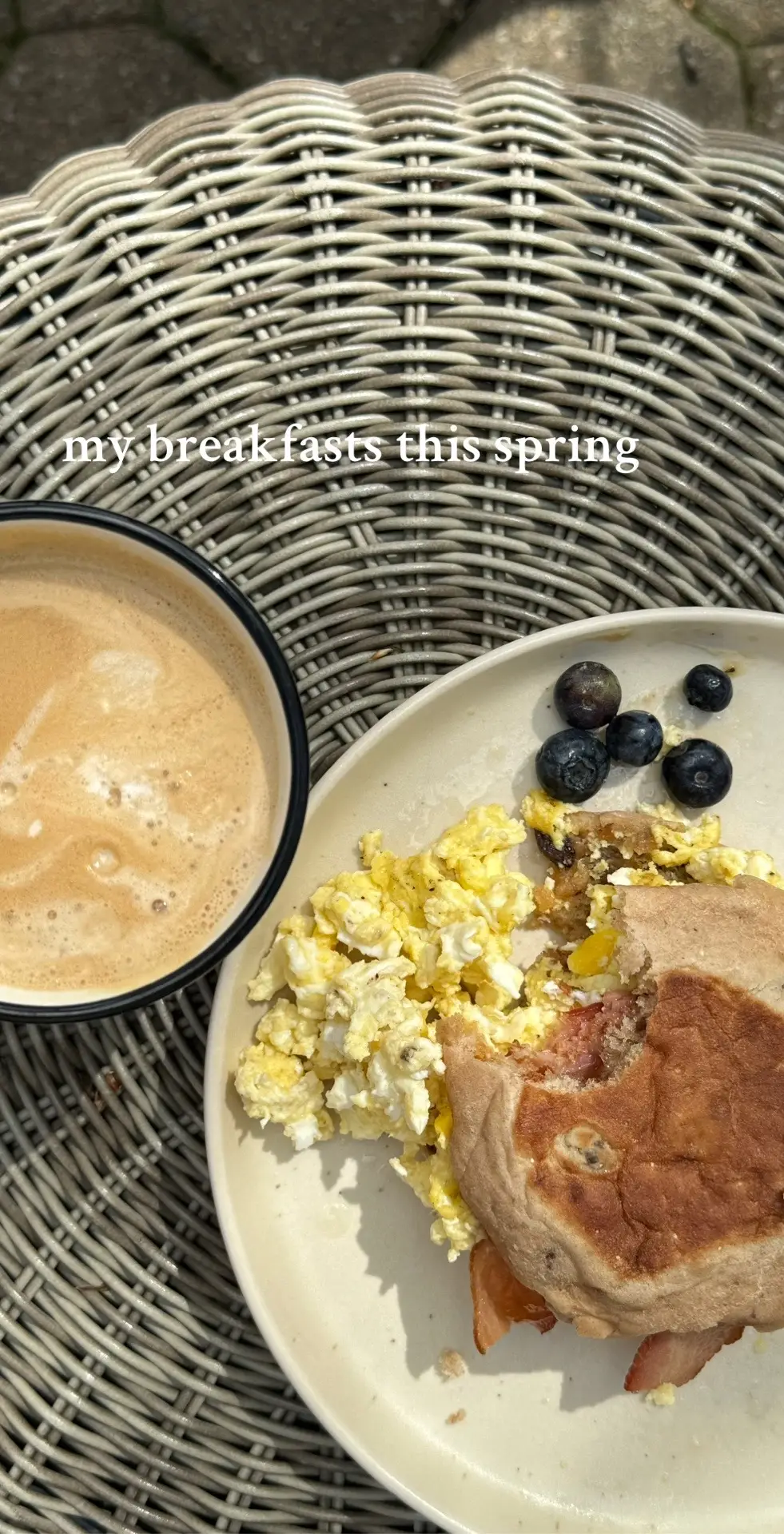 I so much look forward to my lil breakfast on the patio with a side of cafe 🍴🥐🥚🥓🍞 #breakfast #breakfastideas #whatieatinaday #breakfastrecipes 