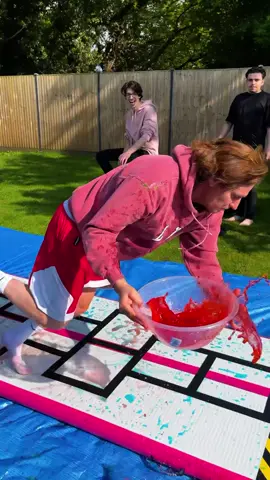 Slippery hopscotch is hilarious 🤣  #slipnslide #hopscotch #summergames #challenge #funnyvideos