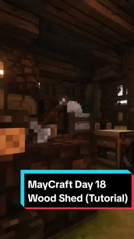 MayCraft - Day 18 (Wood Shed)  Texture - Mizuno's 16 Craft Shader - Complementary  Resources - Mizunos 16 CIT for decorative axe at the end _____________ #mcmaycraft #yumimigaming #Minecraft #minecraftbuildideas #cottagecoreminecraft #easyminecrafttutorial #aesthetic #woodshed 