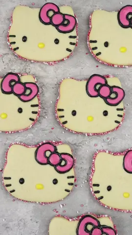 Hello Kitty Sprinkle Cookies! 🎀 Tools used linked to my amazon storefront (link in bio) #hellokitty #cookies #sugarcookies #cookietok 