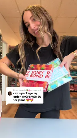 Replying to @Janie🪐👛 Thank you so much for your order! We love you 🫶💗🍬🍒👑 You are def one of our candy queens xoxo #rubybond #letspackanorder #packingorders #candy #candyboard #candyboards #candytok #candytiktok 