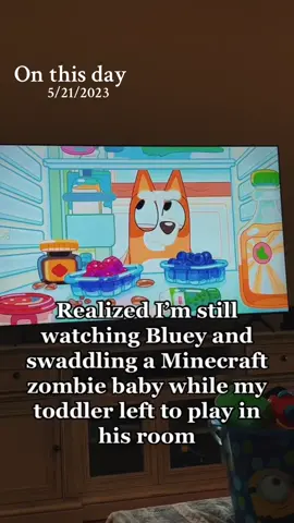 Some things never change #onthisday #bluey @Minecraft #Minecraft #zombie #boymom #momtok #momlife #blueytok 