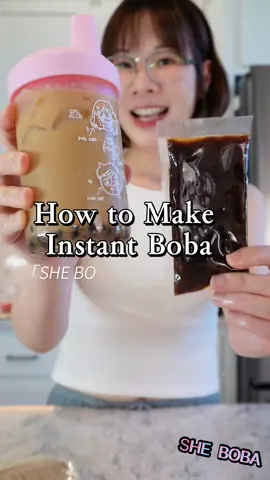 How to cook instant boba in microwave or on stovetop🧋#sheboba #boba #instantboba #bubbletea 