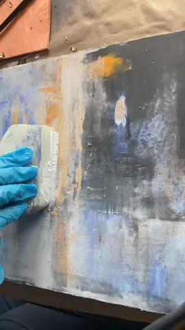 A little peek into my method of cold wax painting. #coldwax #coldwaxpainting #abstract #cloudsbyday #firebynight #art #fineart@Kate Sierra Rose 
