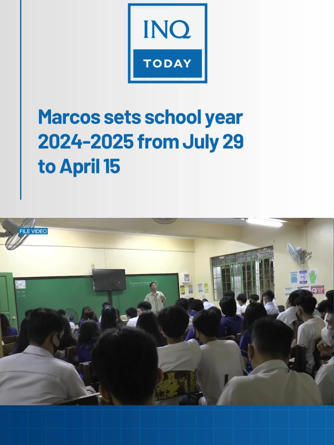 President Bongbong Marcos sets this coming school year to run from July 29, 2024 to April 15, 2025. #TikTokNews #SocialNews #NewsPH #inquirerdotnet