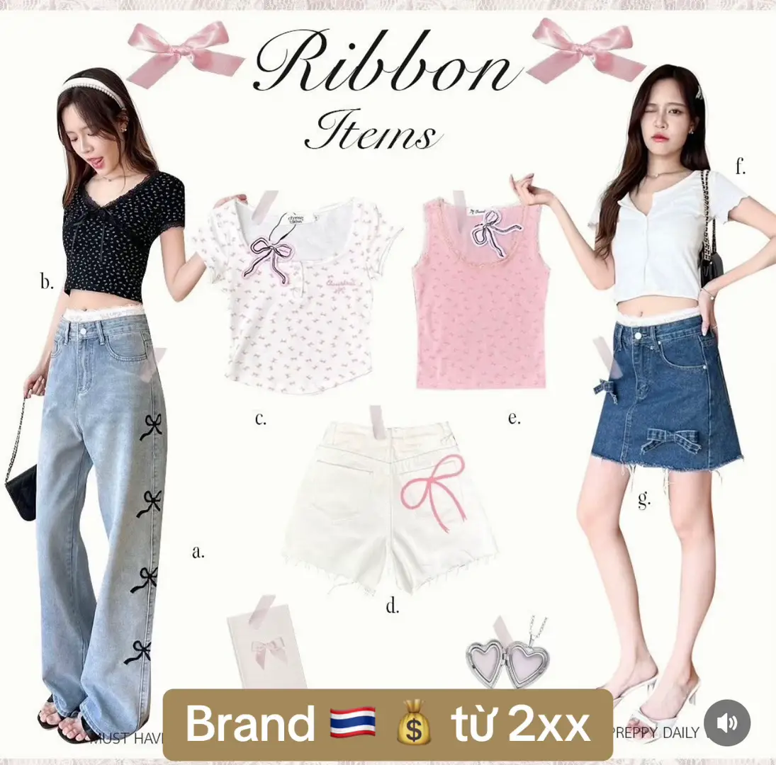 Các tín đồ của Ribbon đâu rồi ạ 🎀  Pic.k up Thái 27/5 về Hnoi nhé ạ 🩵 #xuhuong #thailand #style #trend #dulichthailan #ribbon #coquette #orderthailand 