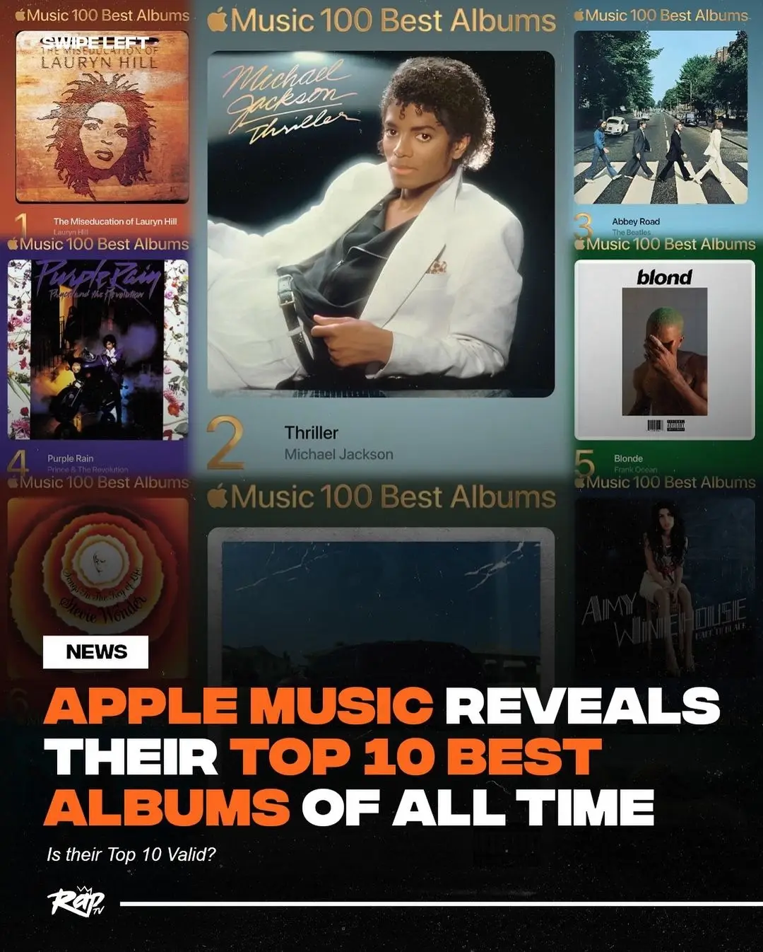 #AppleMusic has revealed their top 10 best albums of all time‼️👀 What do y’all think of this list⁉️ #RapTV #michaeljackson #laurynhill #kendricklamar #frankocean 