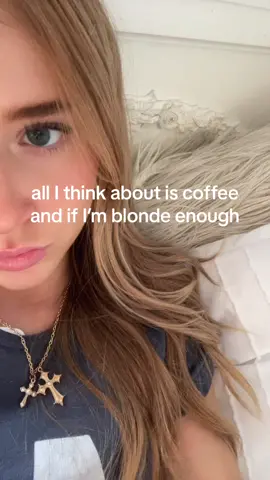 My brain 24/7 🎀 . . . . #imjustagirl #coffee #blonde #blondedysmorphia #ohpollyhaul #haultok #girl #girlythings #summervibes 