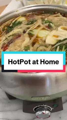 Hotpot at Home made super easy! Such a fun at home date night! Whats your fav way to have hotpot?? #savorypot #hotpot #hotpothack #hotpotsauce #hotpotlover #tiktokshopping #cookingathometiktoktv #cooking #cookathome 