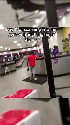 Scanning into the gym with a tv #fyp #gym #viral 