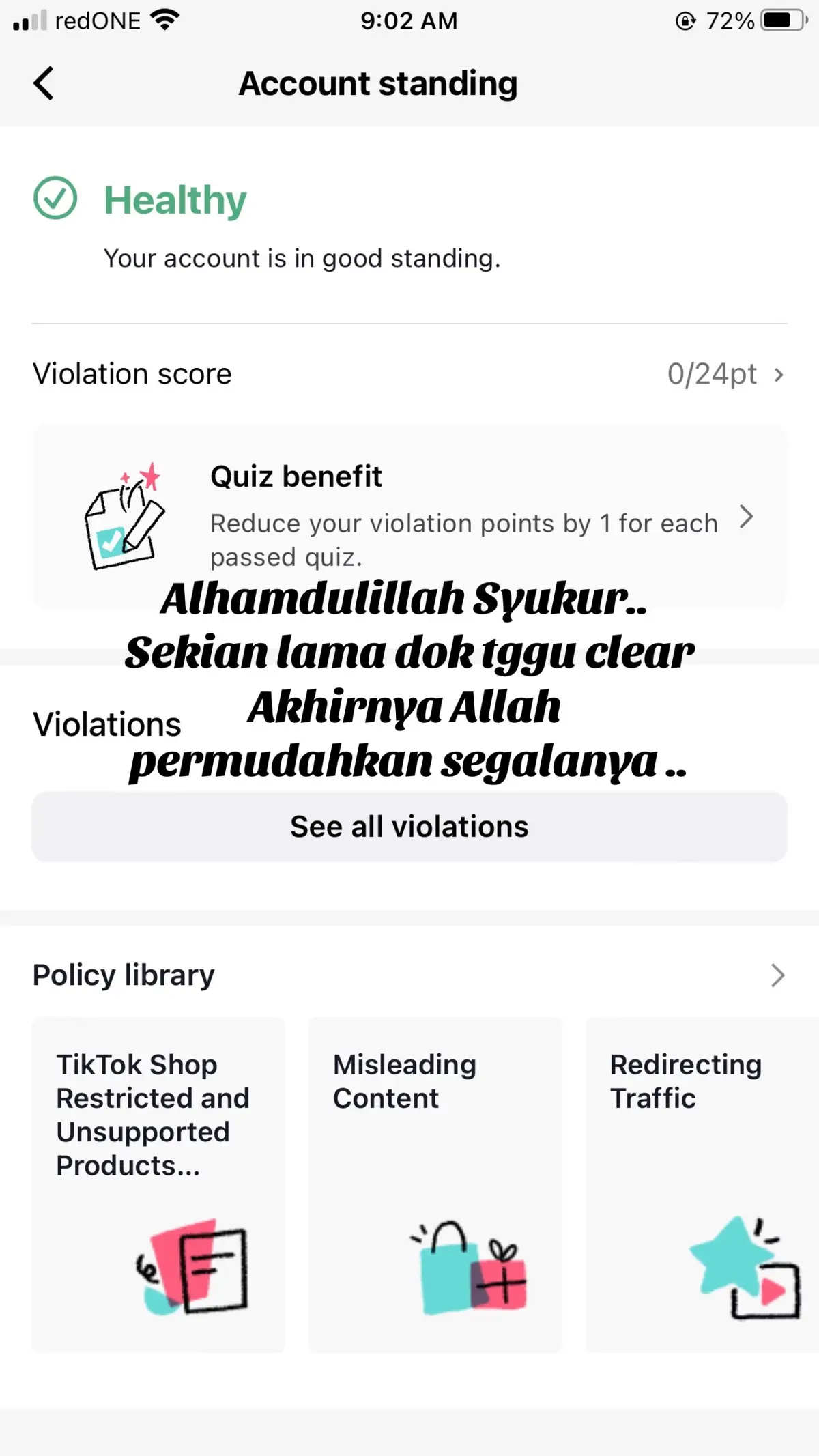 Berbulan bulan la dok tggu clear.. sat ii ni tengok Ya Allah seronoknya dah 0 .. Harap kekal lama la .. kena lebih berhati hati lepas ni..  #syukur #alhamdulillah #allahpermudahkansegalanya  #affiliate #affiliatetiktok #fyp 