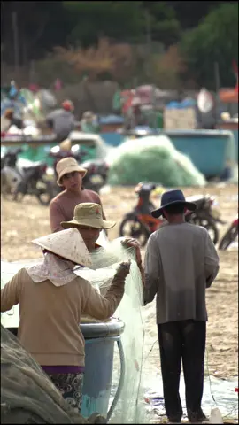 Cùng khung cảnh làm lưới của ngư dân làng chài #stopandgolangchairesort #dulich #bien 