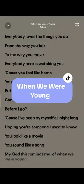 When we were young🎶 #adele #lyrics #spotify #kantakamuna #oooooomerr_ #fyp 