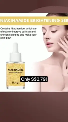 New 30ml Niacinamide Skin Brightening Serum Lightens Pigmentation & Fine Lines Hydrates & Nourishes Facial Treatment Only S$2.79! #serum #antiwrinkle #fypシ゚viral 