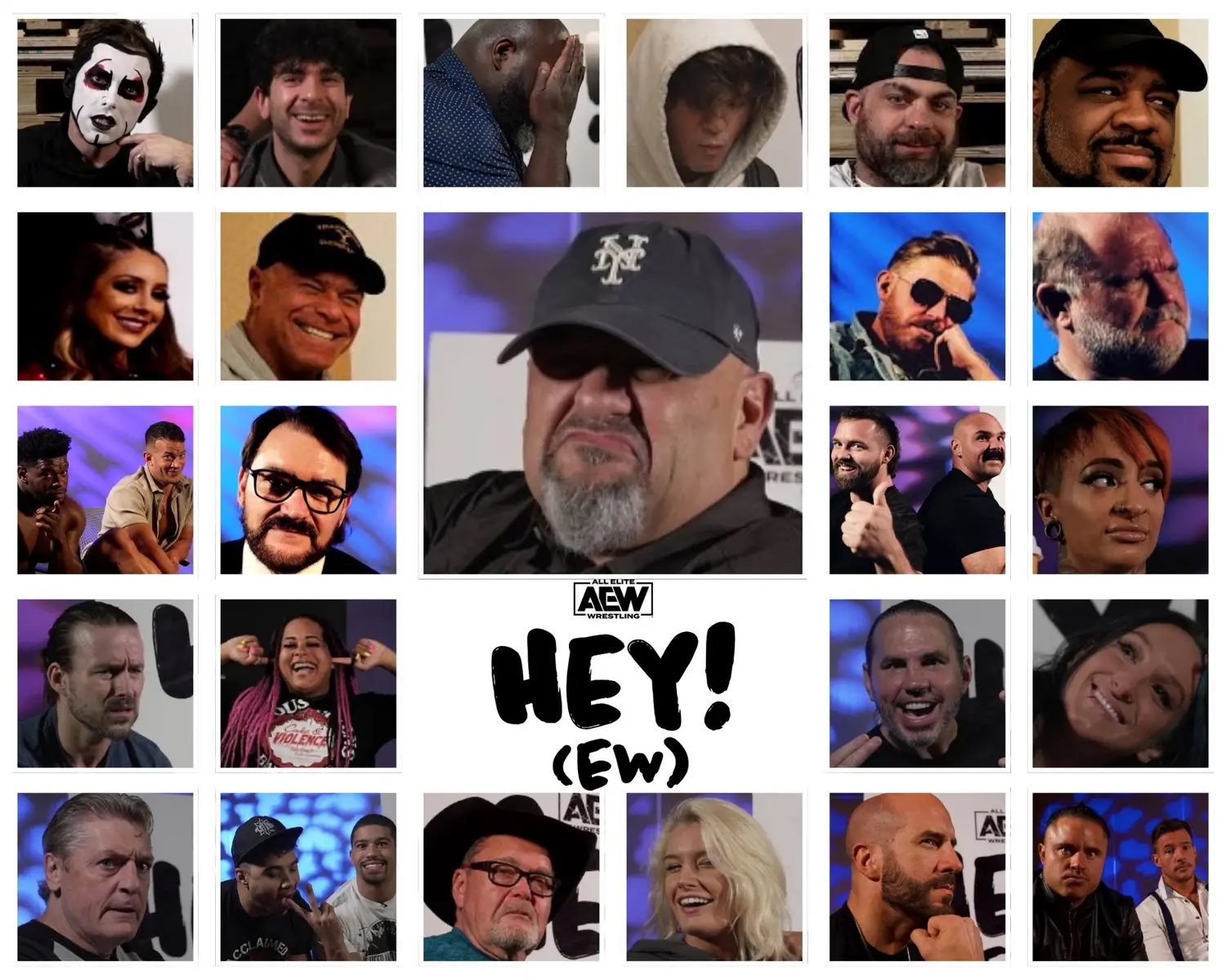 There is NO HEY!(EW) this sunday (theres a ppv fuckers). In the meantime, go watch the past 100, yes 100 episodes. Thank you to everyone who tolerates this show. #aew #rjcity #heyew 