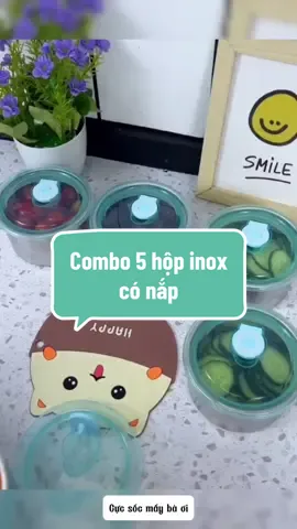 Combo 5 hộp inox tròn có nắp gài nút cao su, hộp inox đựng thực phẩm #dogiadungthongminh #dogiadungtienich #dogiadunggiare #hopinoxdungthucpham #hopinox #combo5hopdungthucpham #hopinoxconapdungthucan 