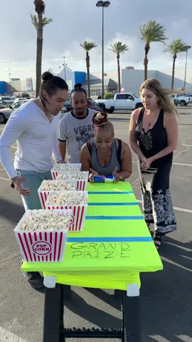 Life-changing popcorn prize game in public makes people happy 