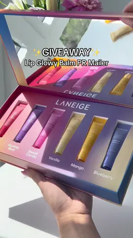 ✨GIVEAWAY✨ time! 1️⃣ lucky winner will receive our  EXCLUSIVE Lip Glowy Balm collection PR mailer! 🌈 TO ENTER: 🍓 FOLLOW us on TikTok 🍬 LIKE this post 🍦 COMMENT + tag a friend 🫐 BONUS: Save + share this post 🌟 Enter by 5/30 for your chance to win! #laneige #giveaway #lipglowybalm #lipgloss #glowy #kbeauty #lipbalm #juicylips #summermakeup 