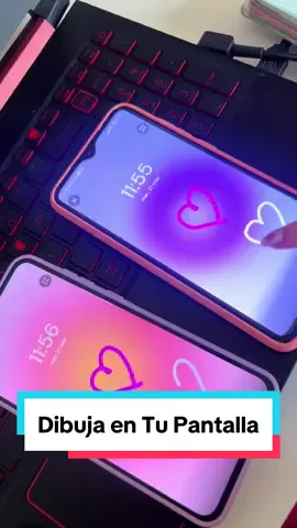 Dibuja en la pantalla de bloqueo de dos celulares a la vez 🤯📱💖✍️🎨 #pantalladebloqueo #trucosparacelular #tecnologia #foryourpage 