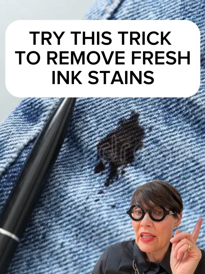 Try this #trick to remove fresh #inkstains #laundryhacks #stainremover