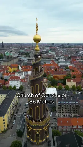 Church of Our Savior 👀 On the last 150 external steps, you will, as far as the eye can see, experience one of the best views over Copenhagen with an overview of the city from every angle at 86 meters. #church #copenhagen #inspiration #explore #fyp 