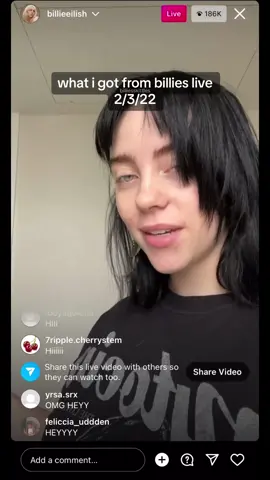 i have had this clip in my drafts SINCE THIS DAY OMG 😭. my FAVVV part is at 2:36😭😭🥹 so cute ANYWAYS BILLIE PLEASE GO LIVE LIKE THIS BEFORE THE FIRST SHOW FOR THE HMHAS TOUR | #billiesskittles #billieeilish #billieinstalive #billietok #billie #hitmehardandsoft #htetour #hmhas #billieeilishcontent @BILLIE EILISH 