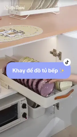Chiếc khay để đồ gia dụng tủ bếp gọn gàng ✨🌷 #decor #nghiendecor #homedecor #foryou #kitchen #kitchendesign 