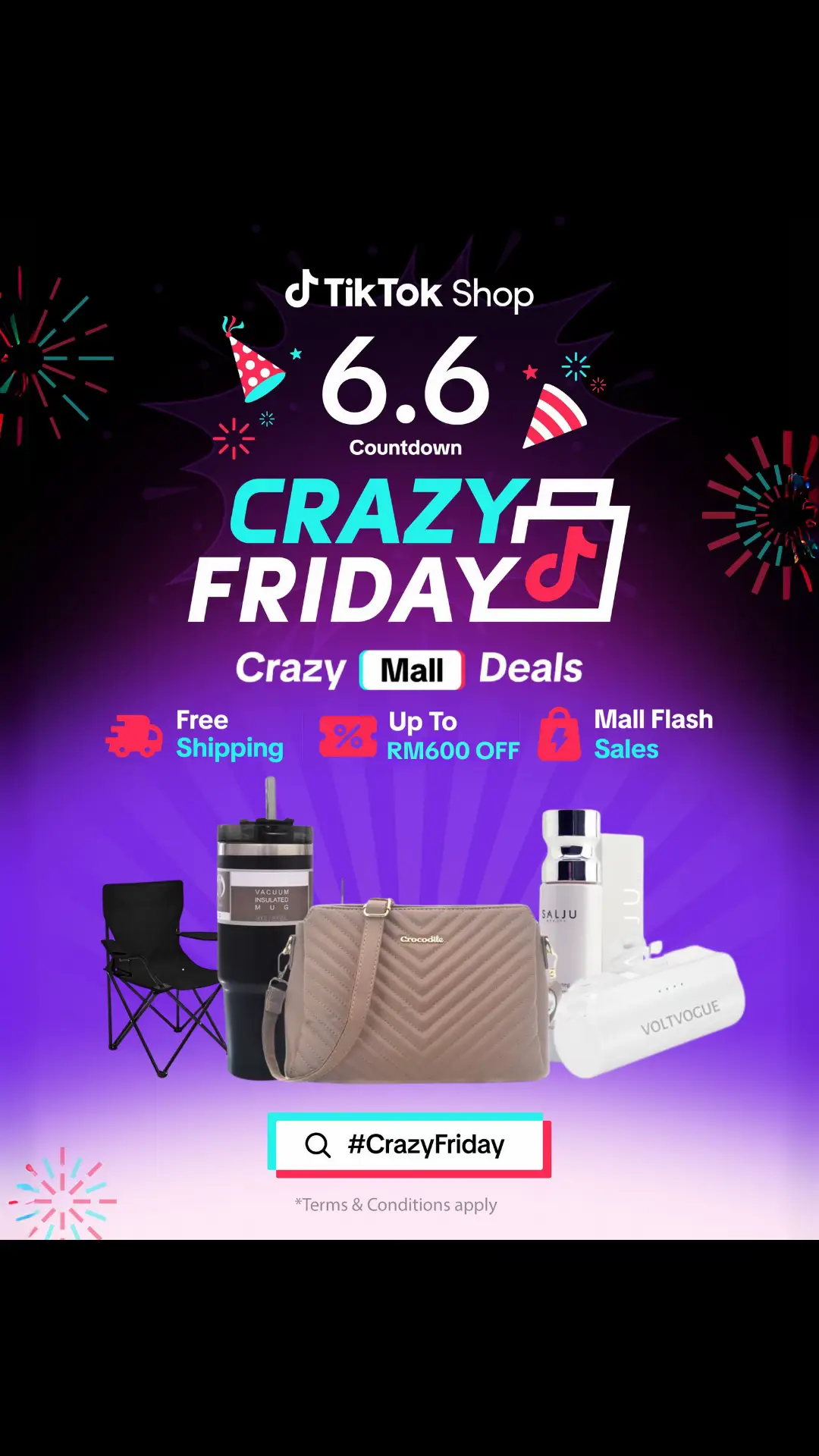 Jangan lupa shopping online di TikTok Shop sekarang ada up to RM600 OFF, FREE SHIPPING dan Mall Flash Sales !! You will never be disappointed with Crazy Friday in TikTok Shop !! #TikTokShop #TGICF #MYcrazyfriday #crazyfriday 