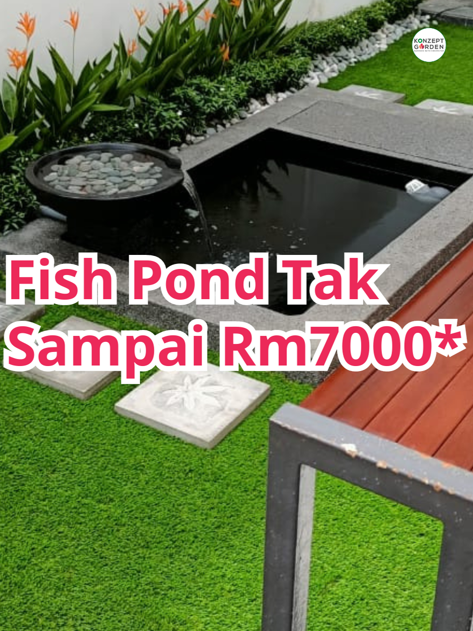 💥Kolam ikan macam ni punya cantik tapi percaya tak kalau saya cakap harga bawah Rm6 ***, biar betul ? 🤔 Pemasangan hanya perlukan 1-3* hari saja bergantung pada size kolam & cuaca 😎 Dah la murah, berkualiti tinggi, siap ada jaminan 10+5 tahun* lagi fuh 😮‍💨 🔥Cepat Pm kami sekarang #konzeptgarden #fyp #foryourpage #garden #malaysia #kolamikan #fishpond #rumputtiruan #artificialgrass #landskap #landskapmalaysia #gardenmakeover #zenbiokoipond #noblegrass #landscapedesign #viral #magicgarden #xyzbca