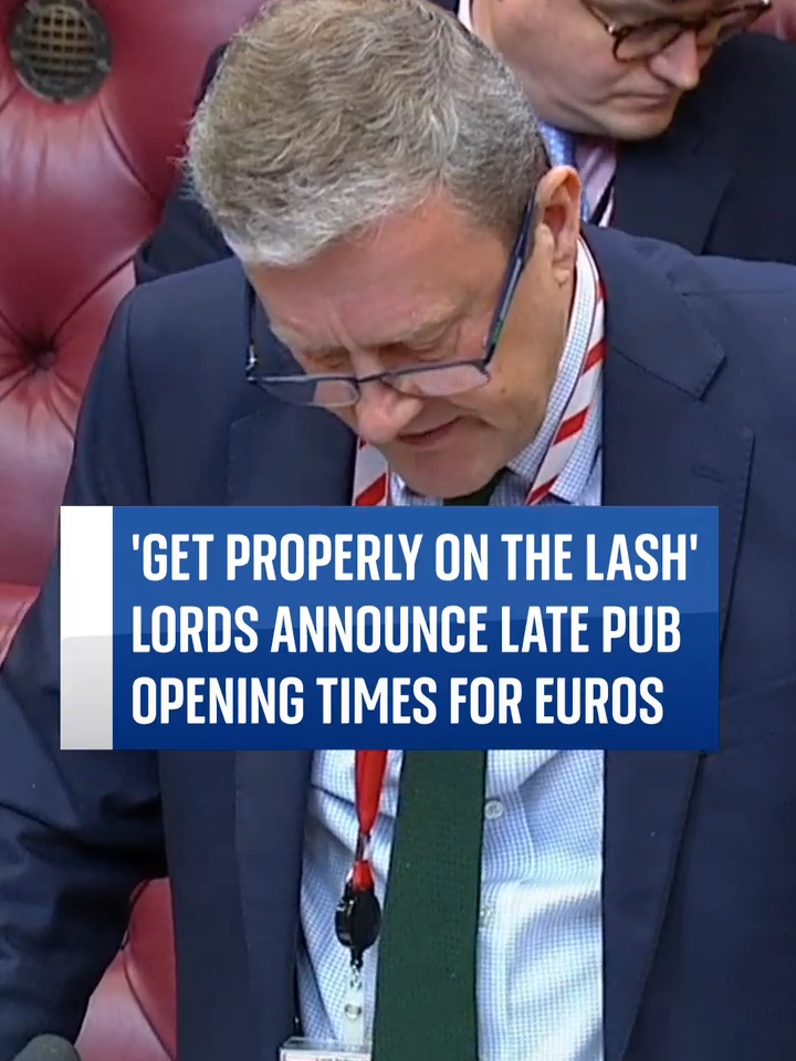 Pubs will be able to stay open two hours later than normal if England or Scotland make it to the semi-final or final of the Euros this summer. Lord Sharpe said it gave him “particular pleasure” to pass a law that “allows people to get properly on the lash” as he announced an order which will allow pubs to stay open later during the Euros. #Euros #Pubs #Football #Drinking #Finals #England #Scotland