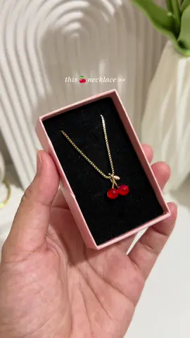 so pretty cherry necklace 😍🍒✨ #necklace #cherrynecklace 