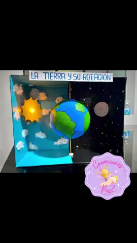 Maqueta sobre la Rotación de la Tierra 🌎 #maquetas #manualidades #rotaciondelatierra #tendencia #escolares 