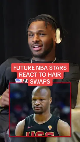 Future NBA stars react to Bronny James’ hair swap 😂 #NBA #basketball #sports #foryou #bronnyjames 