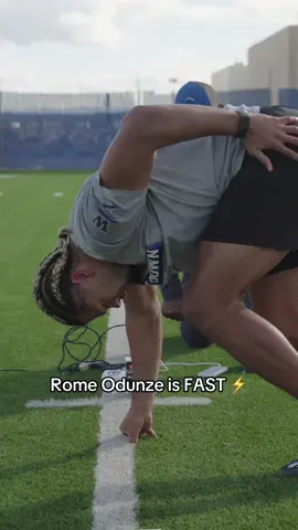 There's fast and then there's Rome Odunze fast 🔥 Full episode at the link in my bio! @Overtimeszn @ramtrucks #romeodunze #nfl #football 