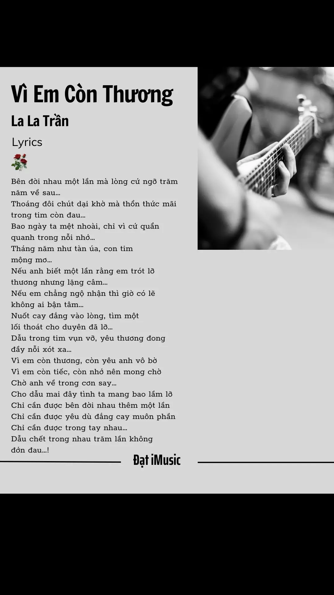 Chỉ cần được yêu dù đắng cay muôn phần…#viemconthuong #Lyrics #gocchillamnhac 