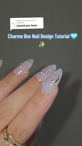 Charme Box Nail Design tutorial 🩵.@Daily Charme  use code DREAMY10 to save 💰 #nailsartvideos #nailart #nailtutorial #tutorials #tutorials 