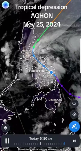 AGHON, landfalls in EASTERN SAMAR and maintained its strength, with maximum sustained winds of 55 km/h and gustiness of up to 70 km/h. The Homonhon Island landfall - 11:20 pm on Friday, May 24  Giporlos landfall -  12:40 am on Saturday, May 25 #philippines #typhoon2024 